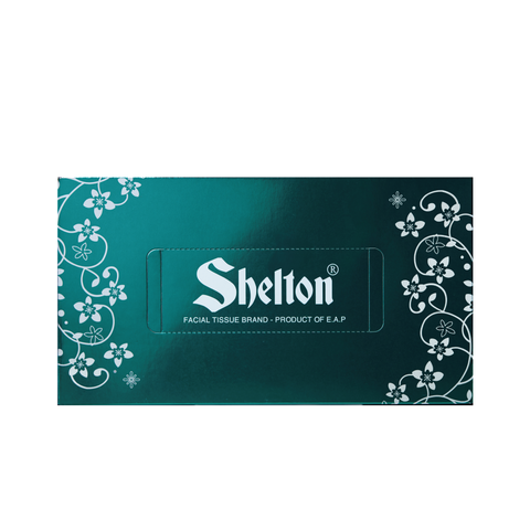 Khăn hộp Shelton Hoa nhí xanh 180 tờ x 2 lớp