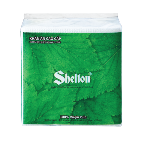 Khăn Napkin Shelton Lá xanh 100 tờ khổ 330 x 330