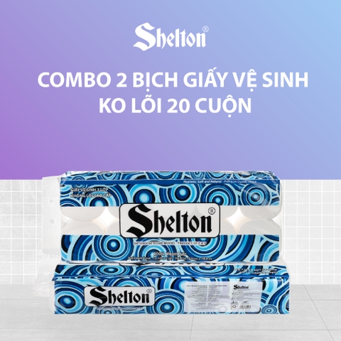 Giấy vệ sinh Shelton Hoa văn tròn dây 10 cuộn x 3 lớp không lõi
