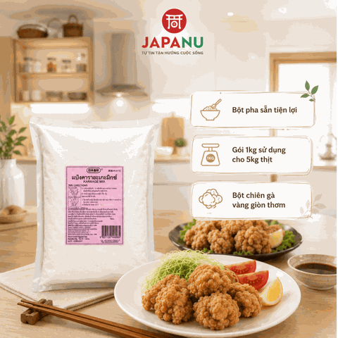 Bột Chiên Gà Karaage Mix Nihon Shokken 1kg Nhật Bản