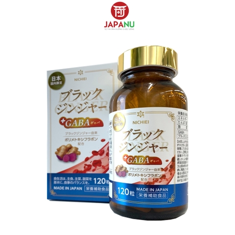 Viên Uống Gừng Đen Gaba 120 Viên Nhật Bản - Hỗ Trợ Giảm Mỡ Bụng