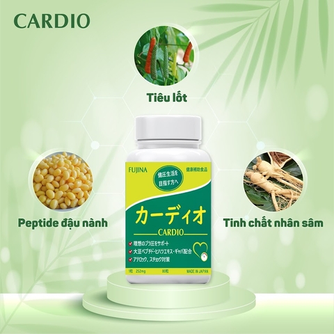 Viên Uống Hỗ trợ Huyết Áp Fujina Cardio 80 Viên Nhật Bản