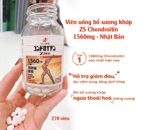 Viên Uống Bổ Xương Khớp ZS Chondroitin 1560mg 270 Viên - Nội địa Nhật