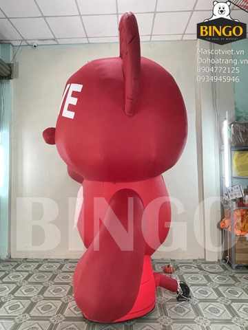 Mô hình hơi gấu đỏ LOVE cao 3m
