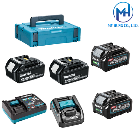 BỘ PIN SẠC MAKITA (BL1860B*2+BL4025*2+ADP10+DC40RA) 191T64-6
