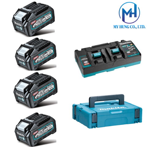 BỘ PIN SẠC MAKITA (BL4040*4+DC40RB+MAKPAC) 191U28-6