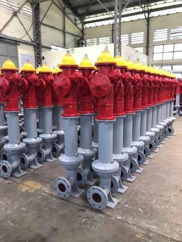 trụ chữa cháy 3 cửa D100 BQP