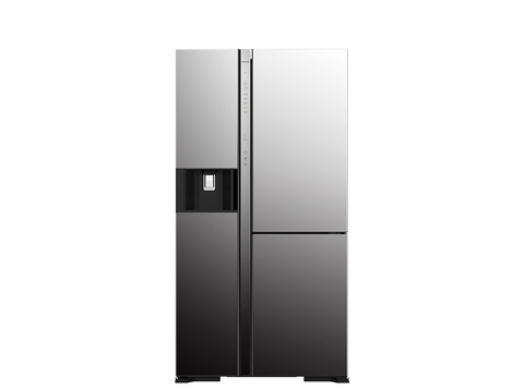 Tủ lạnh Hitachi Side by side - 3 cánh 569L Inverter Bạc/Kính cường lực R-MY800GVGV0D(MIR)