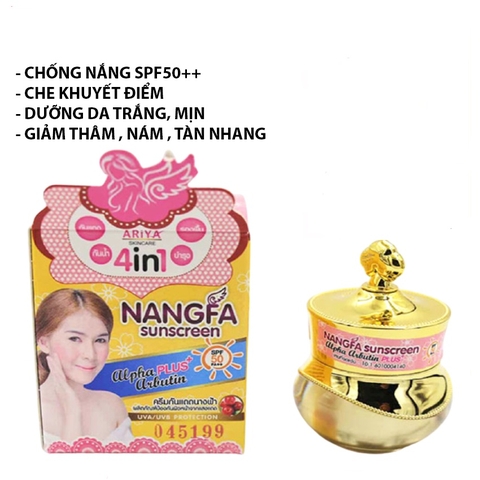 Kem Chống Nắng NANGFA Che Khuyết Điểm Dưỡng Trắng Da 4IN1 Nangfa Sunscreen Thái Lan 20Gr