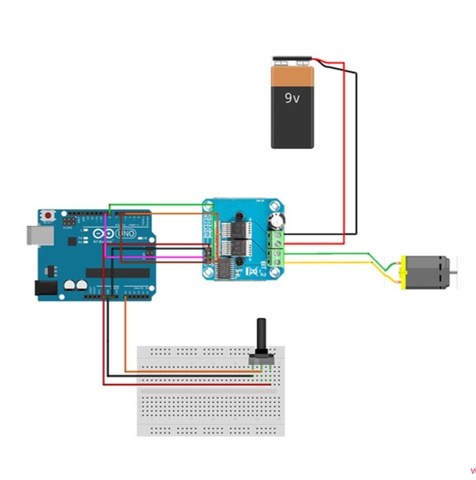 sơ đồ đấu nối arduino với Mạch Điều Khiển Động Cơ DC BTS7960 43A