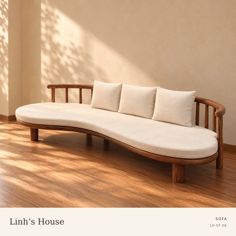 Sofa nan dọc, mặt ngồi bo cong