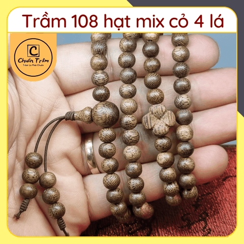Vòng Tay Trầm Hương 108 hạt Chuẩn Trầm, vòng tay 108 hạt trầm tốc mix nhiều loại