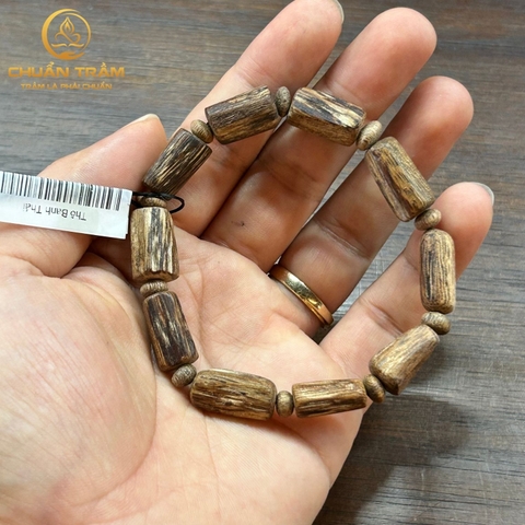 Vòng tay trầm hương thô banh Thái - Chuẩn Trầm