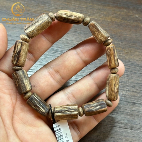 Vòng tay trầm hương thô banh Thái - Chuẩn Trầm