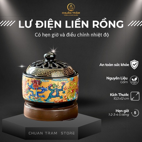 Combo trầm ổ ( trầm miếng) đặc biệt và lư điện - chuẩn trầm