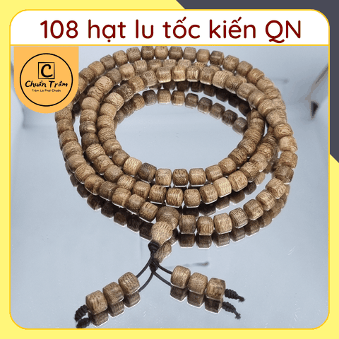 Vòng Tay Trầm Hương 108 Hạt tốc kiến Quảng Nam tự nhiên CHUẨN TRẦM - dạng lu, trầm hương tự nhiên cao cấp