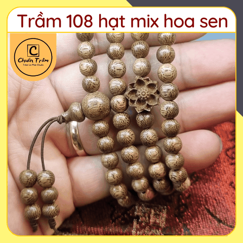 Vòng Tay Trầm Hương 108 hạt Chuẩn Trầm, vòng tay 108 hạt trầm tốc mix nhiều loại