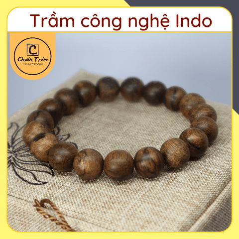 Vòng Tay Trầm Hương công nghệ indo Chuẩn Trầm, mùi thanh, bao mùi vĩnh viễn