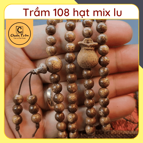Vòng Tay Trầm Hương 108 hạt Chuẩn Trầm, vòng tay 108 hạt trầm tốc mix nhiều loại