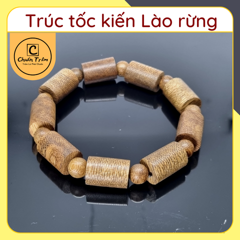 Vòng tay thời trang trầm hương tự nhiên Lào rừng dạng trúc Chuẩn Trầm, vòng tay trầm tự nhiên 100%