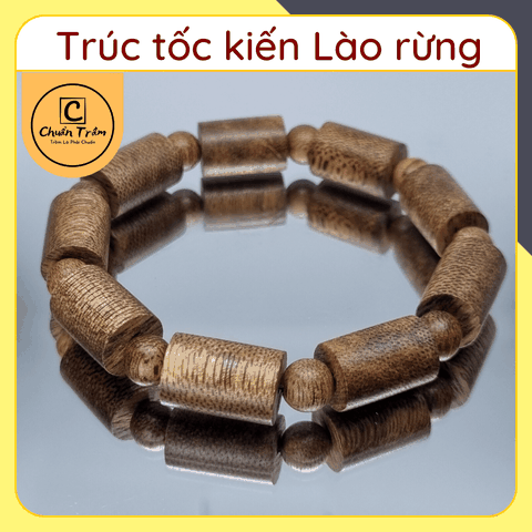 Vòng tay thời trang trầm hương tự nhiên Lào rừng dạng trúc Chuẩn Trầm, vòng tay trầm tự nhiên 100%