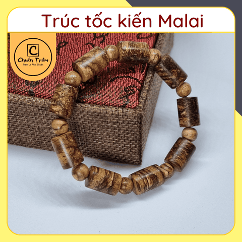Vòng Tay Trầm Hương Trúc Tốc kiến Mailai tự nhiên Chuẩn Trầm