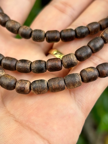 Vòng tay trầm hương 108 hạt banh indo dạng lu đặc biệt CHUẨN TRẦM - Vòng Tay phong thủy Tự Nhiên 100%