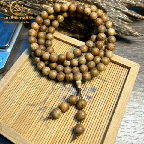 Vòng Tay Trầm Hương 108 Hạt tự nhiên Lào Rừng CHUẨN TRẦM - Vòng Tay phong thủy Tự Nhiên 100% Thời Trang Cho Nam Và Nữ