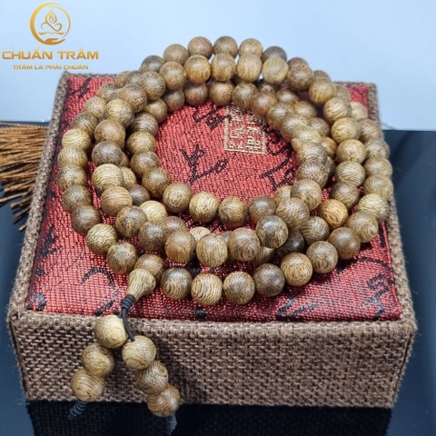 Vòng Tay Trầm Hương 108 Hạt tự nhiên Lào Rừng CHUẨN TRẦM - Vòng Tay phong thủy Tự Nhiên 100% Thời Trang Cho Nam Và Nữ