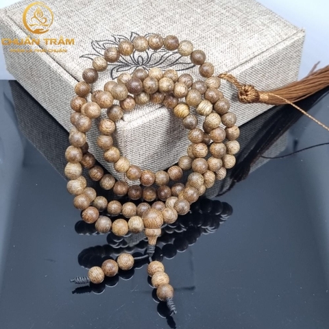 Vòng Tay Trầm Hương 108 Hạt tự nhiên Lào Rừng CHUẨN TRẦM - Vòng Tay phong thủy Tự Nhiên 100% Thời Trang Cho Nam Và Nữ