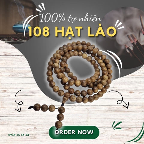 Vòng Tay Trầm Hương 108 Hạt tự nhiên Lào Rừng CHUẨN TRẦM - Vòng Tay phong thủy Tự Nhiên 100% Thời Trang Cho Nam Và Nữ
