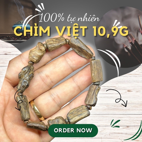 vòng tay trầm hương chìm Việt cao cấp 10,9g - chuẩn trầm