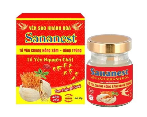 YẾN SÀO KHÁNH HOÀ SANANEST HỒNG SÂM ĐÔNG TRÙNG 48% tổ yến