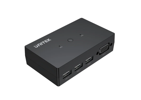 Bộ chuyển đổi 2-1 VGA KVM + USB 2.0 UNITEK U-8709ABK