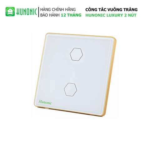 Công Tắc Cảm Ứng WiFi Hunonic 2 Nút,HV (trắng) (HN02SVT)