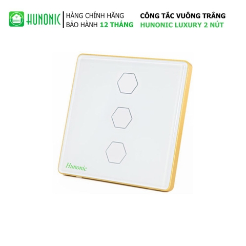 Công tắc cảm ứng WiFi Hunonic 3 nút, HV (Trắng) (HN03SVT)