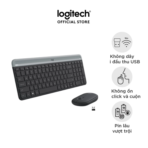 Combo chuột phím không dây Logitech MK470 (Đen) (920-009182)