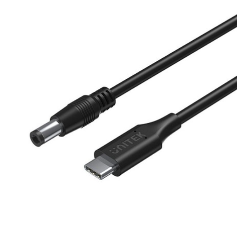 CÁP SẠC USB Type-C -> DC Jack 5.5 x 2.5 mm 65W UNITEK C14116BK (for Toshiba, Asus and other Laptops)