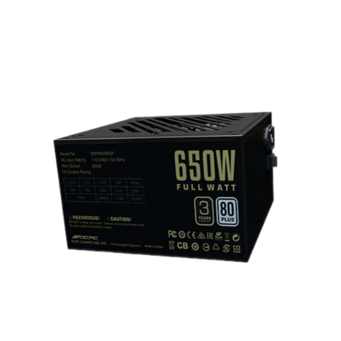 Nguồn máy tính OCPC ENERGIA WH650 WHITE 80+, công suất 650W [BH 36T]