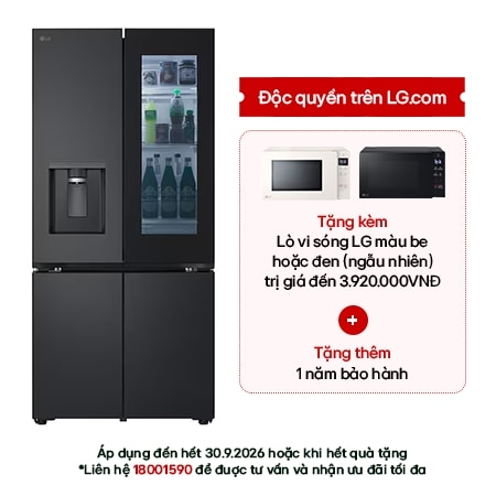 Tủ lạnh LG French Door InstaView màu đen lì 576L LFD58BLMAI – giá đại lý