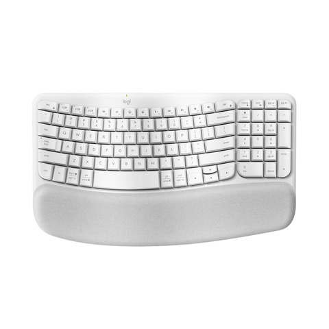 Bàn Phím Không Dây LOGITECH WAVE KEYS ERGONOMIC (Trắng) (920-012282)