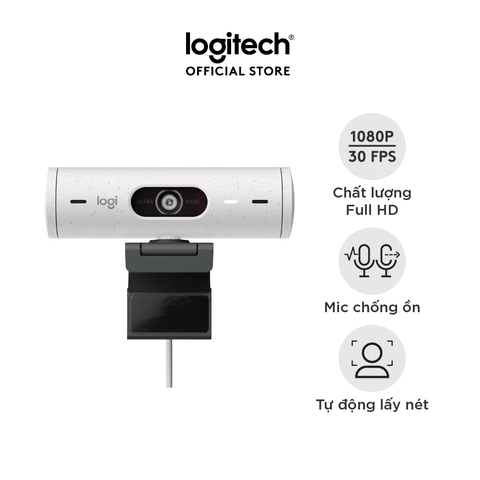 Webcam Logitech Full HD Brio 500 (Trắng) (960-001429)