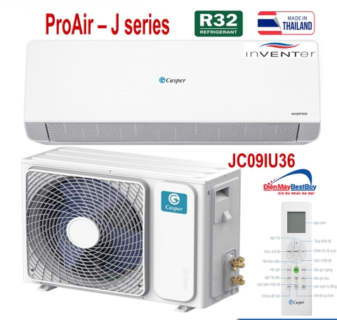 Điều hoà Casper 12000 BTU 1 chiều Inventer JC-12IU36 NEW 2025