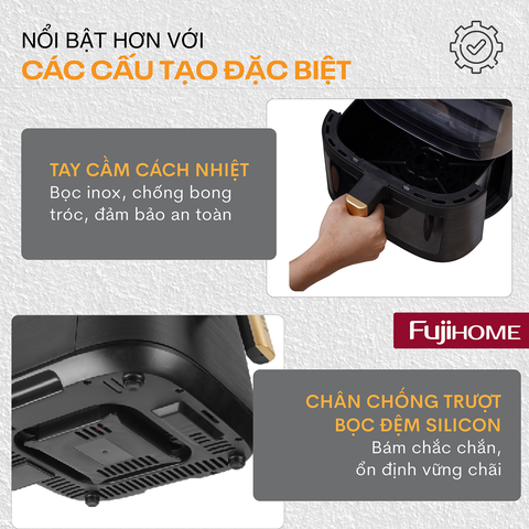 Nồi chiên không dầu Fujihome A8DG1NEW 8Lít