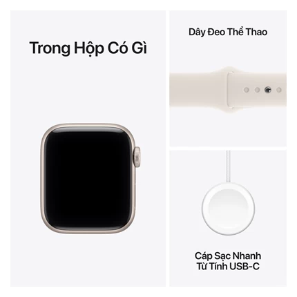 APPLE WATCH SE 3 (GEN 3) 44MM (SM) - MÀU STARLIGHT (TRẮNG) (MEHG4SA/A)