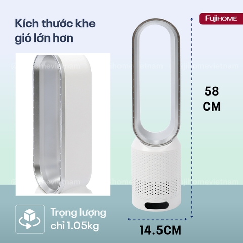 Quạt không cánh mini lọc không khí khử khuẩn Anion + UV Fujihome BF16