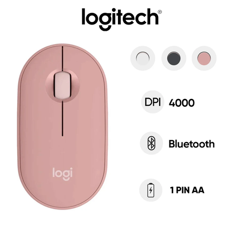 Chuột không dây Logitech PEBBLE MOUSE 2 M350S Wireless/ Bluetooth màu hồng 910-006987