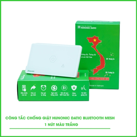 Công Tắc Chống Giật BLE Mesh Hunonic Datic (Trắng) (HNSBUIT)