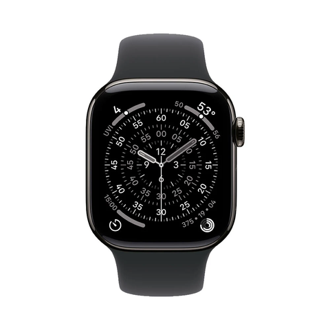APPLE WATCH S11 42MM (SM) TITAN XÁM ĐÁ PHIẾN (SLATE TITANIUM) - DÂY SILICONE ĐEN (MF8R4SA/A)
