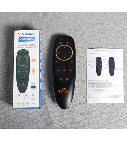 CHUỘT BAY KIÊM ĐIỀU KHIỂN GIỌNG NÓI VINABOX KM680V PRO